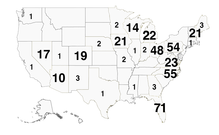 presidential visits map