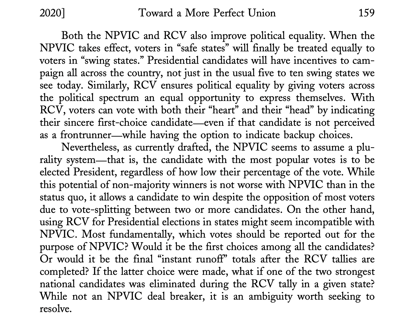 Figure 9.16 Picture showing that the date “2020” appears right at the top of page 159 of Richie’s article.
